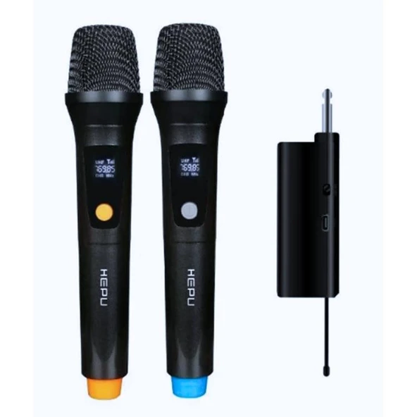 Hepu HP-M001 Çift El UHF Kablosuz Telsiz Mikrofon ürün görseli 1