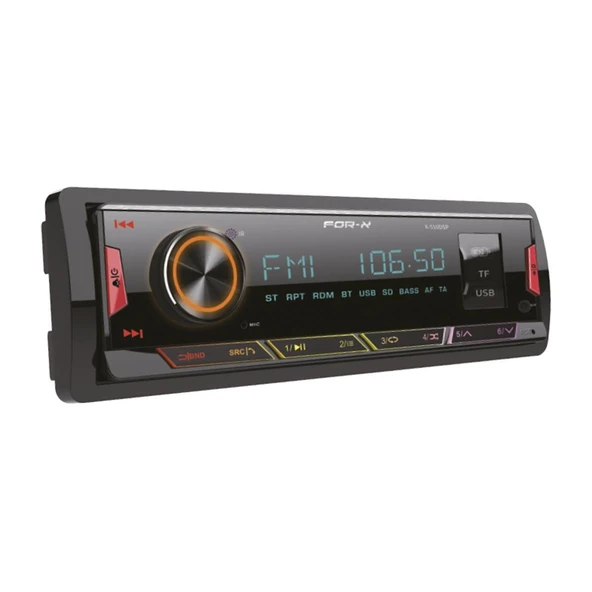 For-X X-510DSP Bluetooth 5.1 Oto Teyp DSP İşlemcili 4x60W Güç 3 Amfi Çıkışı USB Hızlı Şarj FM Radyo RGB 7 Renk Bas Ayarlı ürün görseli 1