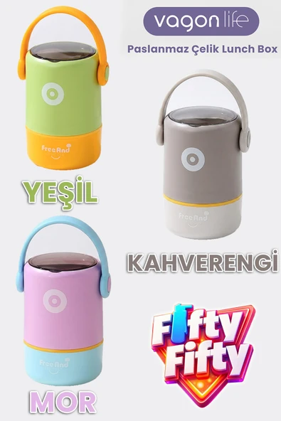 580 ML Sızdırmaz 2 Kaseli 304 Paslanmaz Çelik Lunch Box Yeni Nesil Sefer Tası Kaşıklı Askılı -1267580 ürün görseli 1