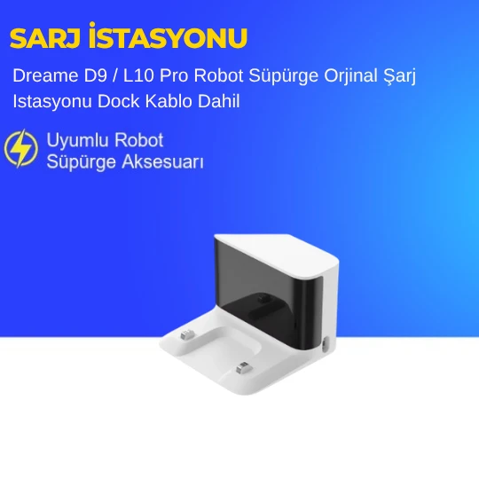 Dreame D9 / L10 Pro Robot Süpürge Orjinal Şarj Istasyonu Dock Kablo Dahil ürün görseli 1