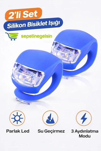 Sepetinegelsin Mavi Mini Ledli Bisiklet Lambası 2 Adet ürün görseli 1
