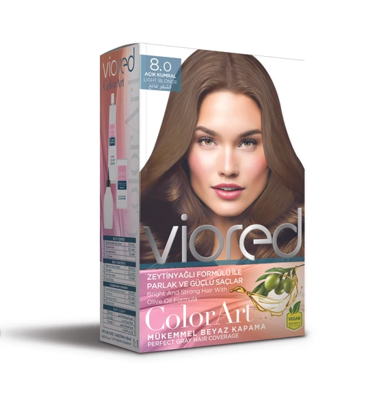 viored ColorArt Set Saç Boyası 8.0 Açık Kumral ürün görseli 1