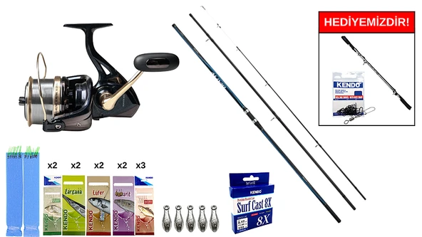 Shimano Alivio 4,25m 225g&Remixon Venom 9000 5+1BB Surf Seti ürün görseli 1