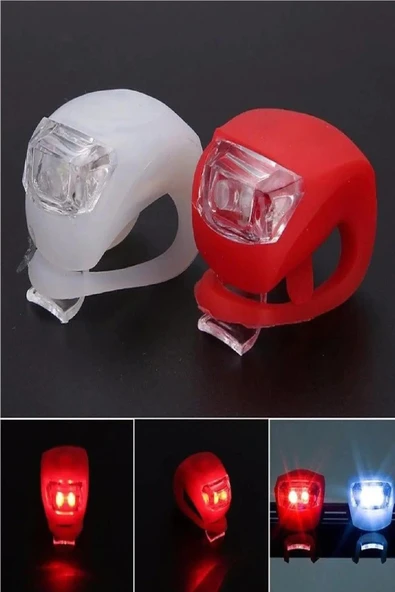 3B Trend Su Geçirmez Silikon Led Bisiklet Lambası Işığı 2'li Fener Ön Arka Stop Işık Aydınlatma Seti ürün görseli 1