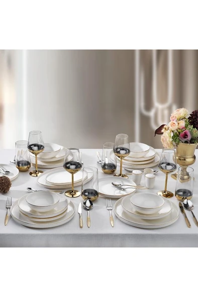 Adel Gold Yemek Takımı-56 Prç.-gold ürün görseli 1