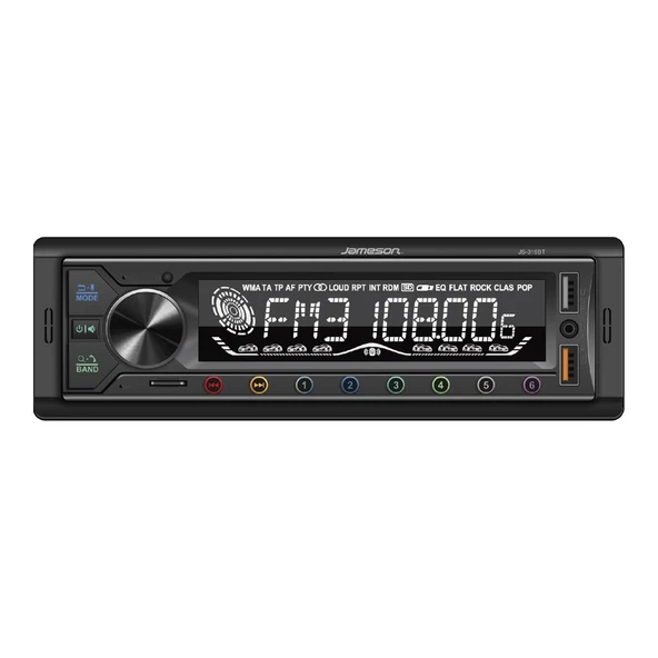Jameson JS-316BT Bluetooth Oto Teyp FM Radyo USB Girişli Modern Tasarım ürün görseli 1