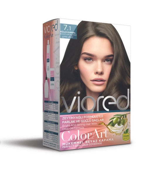 viored ColorArt Set Saç Boyası 7.1 Küllü Kumral ürün görseli 1