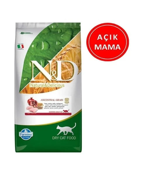 N&D Düşük Tahıllı Tavuklu Narlı 1.5 kg Yetişkin Kedi Maması Açık Mama ürün görseli 1