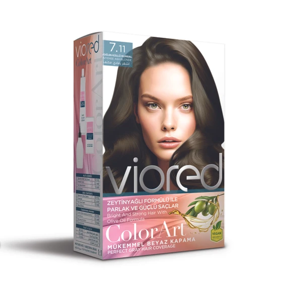 viored ColorArt Set Saç Boyası 7.11 Yoğun Küllü Kumral ürün görseli 1