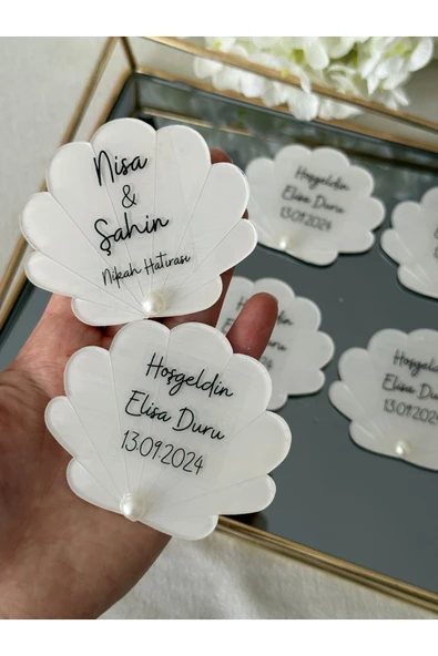 pearlsavon İstiridye Pleksi Magnet 20 Adet Hediyelik, Nişan, Düğün, Sünnet, Söz, Kına, Doğum Günü ürün görseli 1