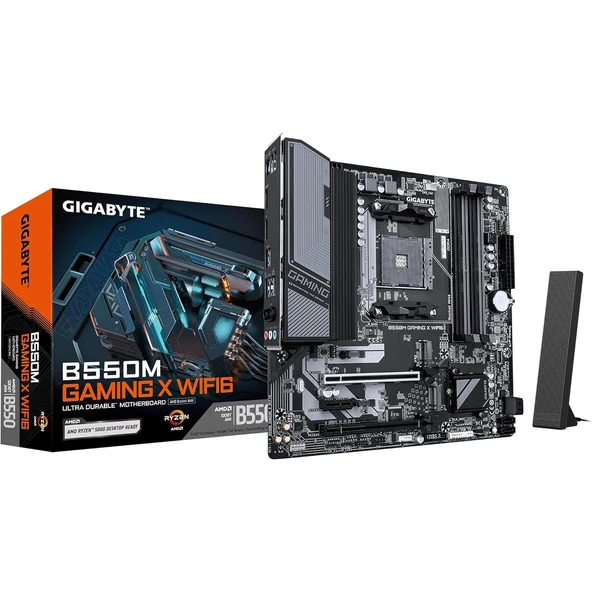 GIGABYTE B760M GAMING X WIFI LGA1700 DDR5 7600MHz(OC) PCIe 5.0 Çift M.2 NVMe WiFi 6E 2.5GbE LAN mATX Gaming Anakart ürün görseli 1
