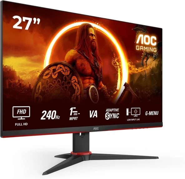 AOC 27G2ZNE/BK 27" 1 ms Full HD 240 Hz Oyuncu Monitörü Teşhir ürün görseli 1