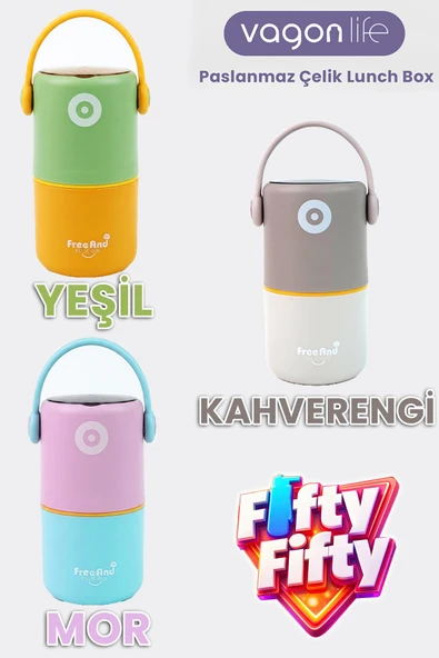 820 ML Sızdırmaz 2 Kaseli 304 Paslanmaz Çelik Lunch Box Yeni Nesil Sefer Tası Kaşıklı Askılı -1267820 ürün görseli 1