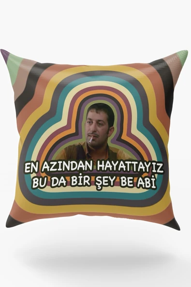 Karkan Tekstil En Azından Hayattayız Replikli Dekoratif Yastık ürün görseli 1