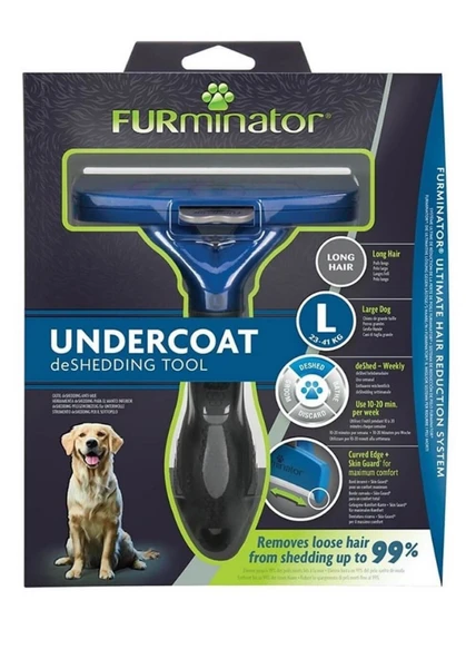 Furminator Uzun Tüylü Büyük Irk Köpek Tarağı L ürün görseli 1