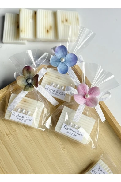 pearlsavon Mini Çiçekli Sabun Hediyelik 15 Adet (Düğün, Doğum Günü , Kına Gecesi , Baby Shower) ürün görseli 1
