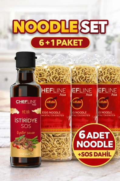 chefline Yumurtalı Çin Eriştesi 350 gr 6 Adet ve İstiridye Sos 150 ml Noodle Set ürün görseli 1