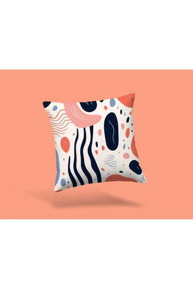 Karkan Tekstil Pastel Soyut Desenli Modern Dekoratif Kırlent Kılıfı ürün görseli 1
