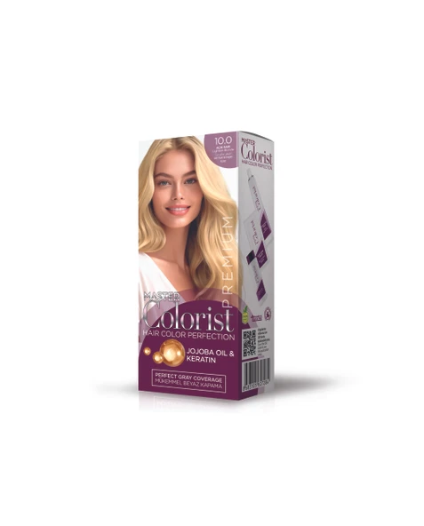 Master colorist Premium Yarı Kit Set Saç Boyası 10.0 Açık Sarı ürün görseli 1