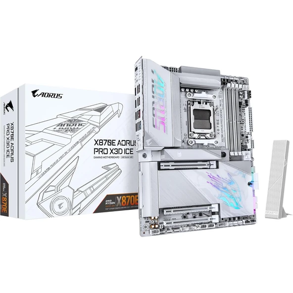 GIGABYTE ANAKART AMD AM5 ATX X870E A PRO X ICE ürün görseli 1
