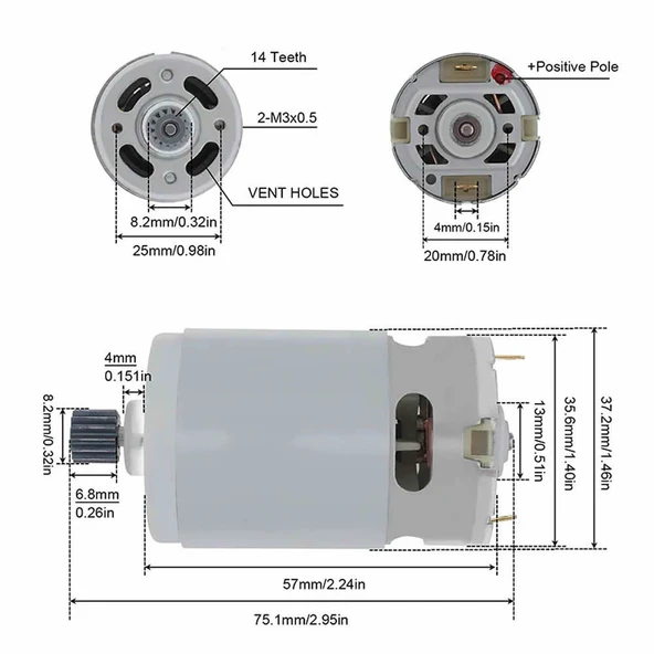 PTTAVM: RS550 DC Motor 21V 14 Diş 28000Rpm Yüksek Hız Tork Matkap