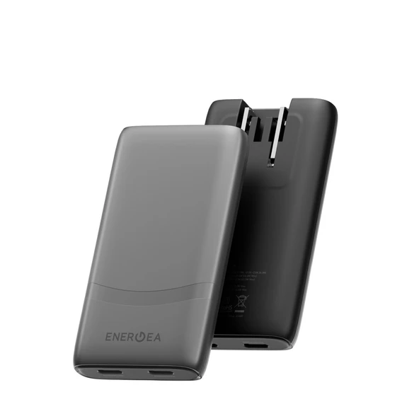 Energea TravelWorld Edge 65 2 Adet 65W USB 3.0 Çıkışlı Universal PD Hızlı Şarj Aleti - Koyu Gri ürün görseli 1