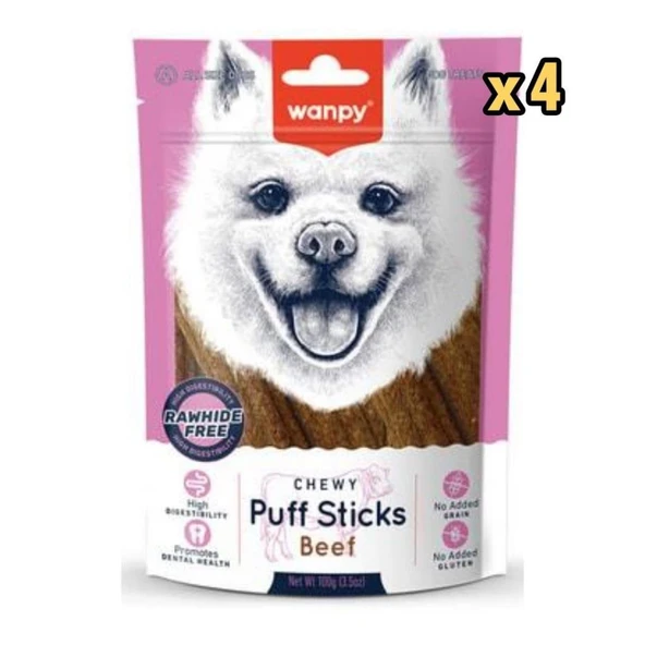 Wanpy Tahılsız Sığır Etli Köpek Çiğneme Ödülü 100 Gr x 4 Adet ürün görseli 1