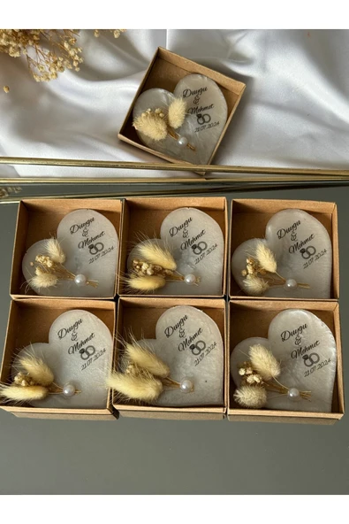 pearlsavon Renkli çiçekli kalp magnet 20 adet ürün görseli 1