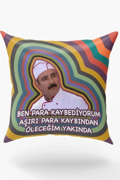 Karkan Tekstil Ben Para Kaybediyorum Replikli, Eğlenceli, Dekoratif Yastık ürün görseli 1
