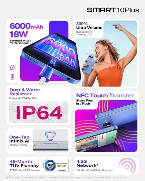 PTTAVM: İnfinix Smart 10 Plus 8gb ram 128gb Hafıza (ithalatçı