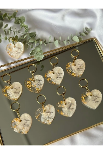 pearlsavon Kalp Anahtarlık Gold 20 Adet ürün görseli 1
