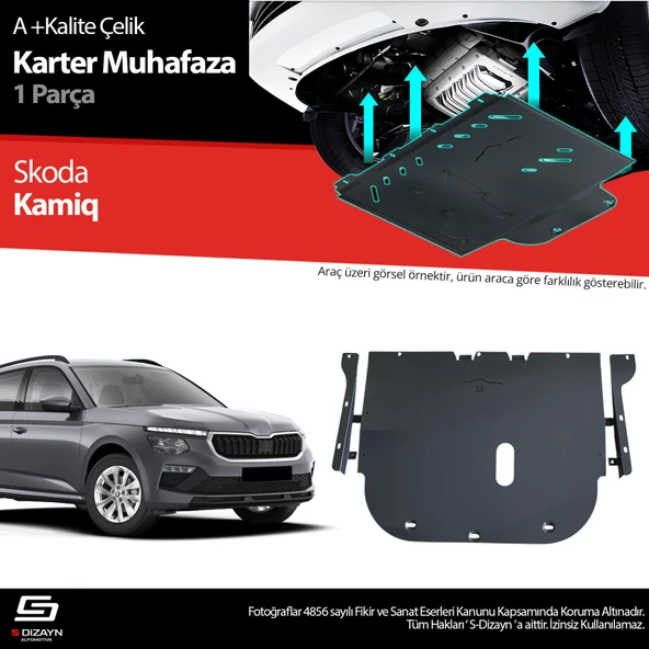 S-Dizayn Skoda Kamiq Çelik Karter Muhafaza Koruma 2019 Üzeri A+ Kalite ürün görseli 1