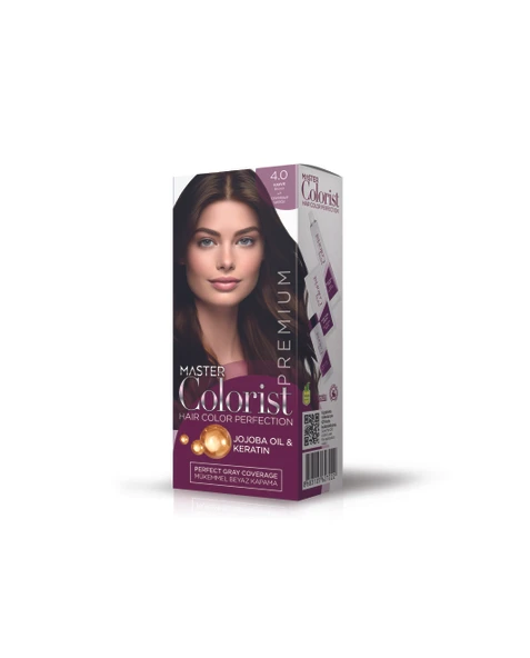 Master colorist Premium Yarı Kit Set Saç Boyası 4.0 Kahve ürün görseli 1