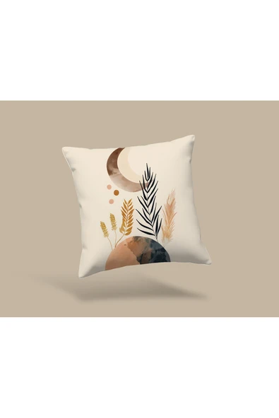 Karkan Tekstil “Boho Ay & Doğa Desenli Dekoratif Kırlent Kılıfı ürün görseli 1
