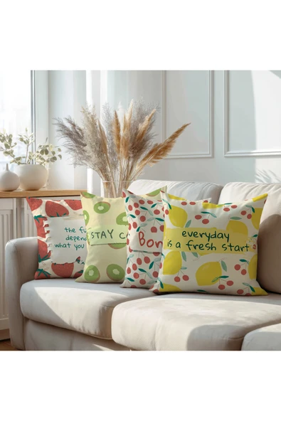 Karkan Tekstil FruitMood Dekoratif Kırlent Kılıfı Seti ürün görseli 1