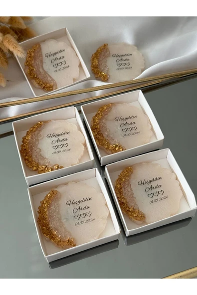 pearlsavon Kabartmalı magnet gold 20 adet ürün görseli 1
