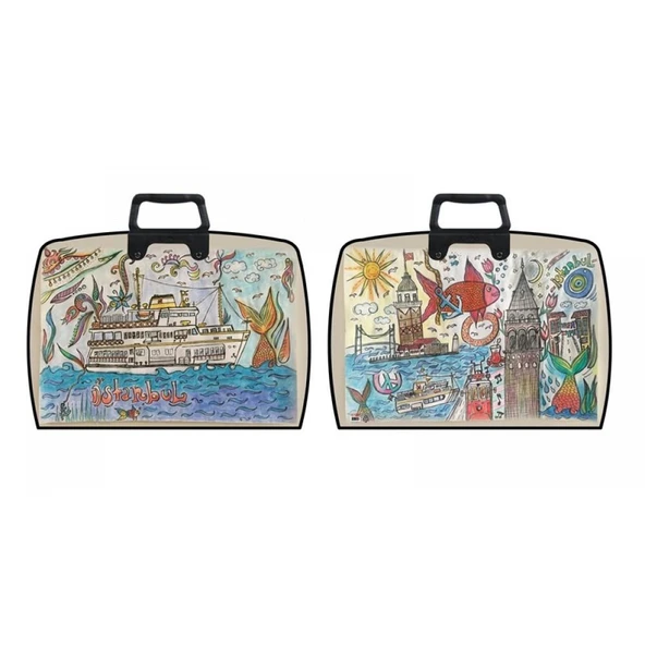 Abka Fermuarlı Resim-Proje Çantası 38X55 Cm İstanbul (Karışık Desen 1 Adet) ürün görseli 1