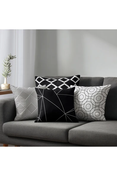 Karkan Tekstil Modern Ev Ritmi Dekoratif Kırlent Kılıfı Seti ürün görseli 1