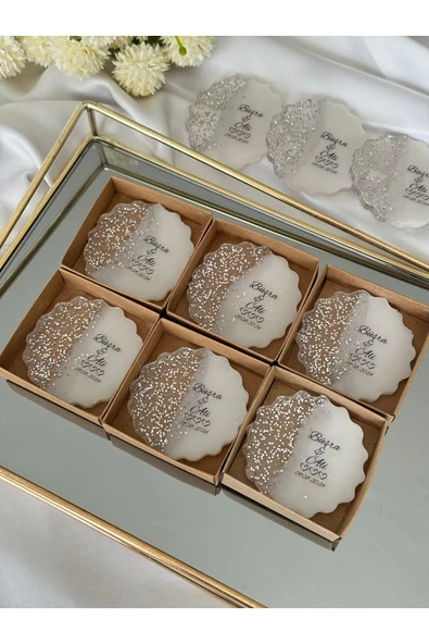 pearlsavon 20 adet Gümüş Işıltılı Papatya Magnet ürün görseli 1