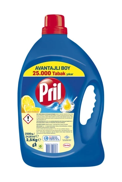 Pril Elde Yıkama Bulaşık Deterjanı Limon Kokulu 2.5 kg 2418 ml Soğuk Suda Etkili ürün görseli 1