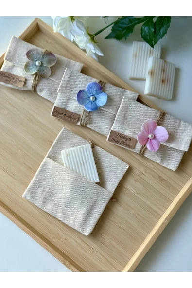 pearlsavon 10 Adet Kişiye Özel Baby Shower ve Doğum Günü Hediyeliği | Sabun Kesesi ürün görseli 1