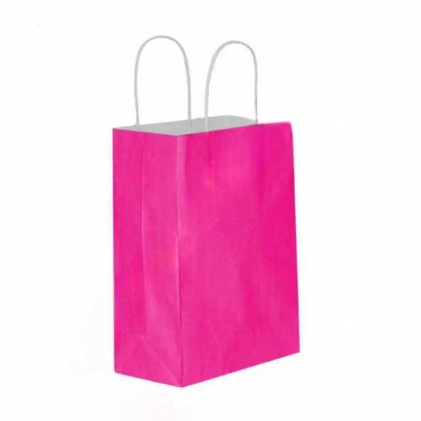 Fuşya Kraft Çanta Büyük Boy 31x12x41 cm 25 Adet ürün görseli 1