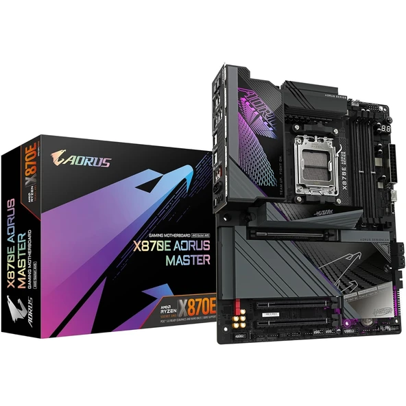 GIGABYTE X870E AORUS MASTER AMD Ryzen X870E AM5 Soket 8600(OC) ATX Anakart ürün görseli 1