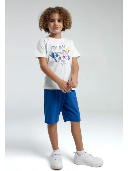 Rolypoly Erkek Çocuk %100 Pamuk Kısa Kol Şortlu Pijama Takımı RP3539-2 ürün görseli 1