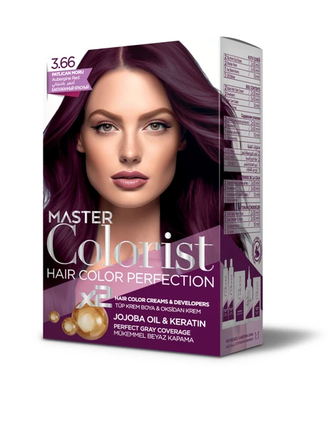 Master colorist Hair Color Perfection Set Saç Boyası 3.66 Patlıcan Moru ürün görseli 1