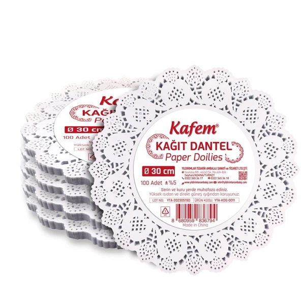 30 cm Yuvarlak Dantel Kağıt 100 Adet - Resim 2
