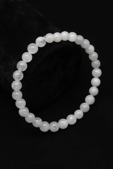 Ay Taşı Doğal Taş Bileklik 6 mm Küre Kesim - BLK-2328 ürün görseli 1
