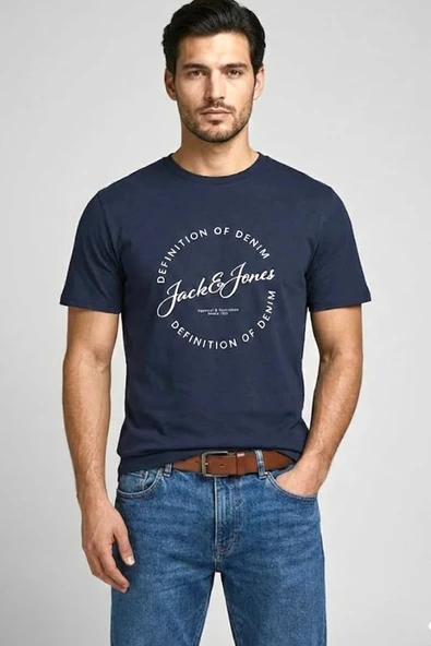 Jack&jones 12288377 0 Yaka Erkek Tshirt - Lacivert ürün görseli 1