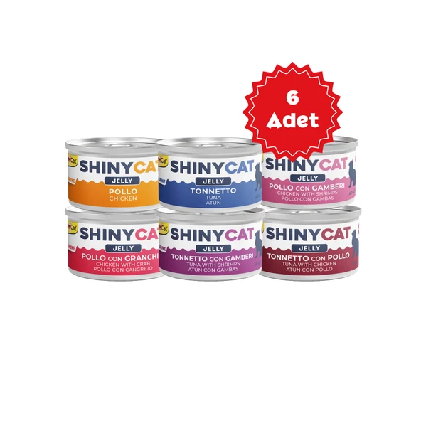 Gimcat Shinycat Jelly Jöle içinde Karışık Kedi Konserve Maması 70grX6 Adet ürün görseli 1
