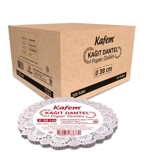 38 cm Yuvarlak Dantel Kağıt 100 Adet - Resim 4